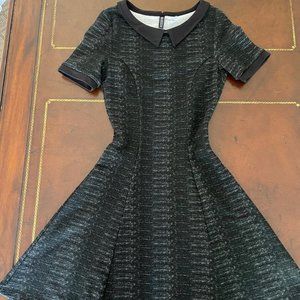 Feminine collared black dress